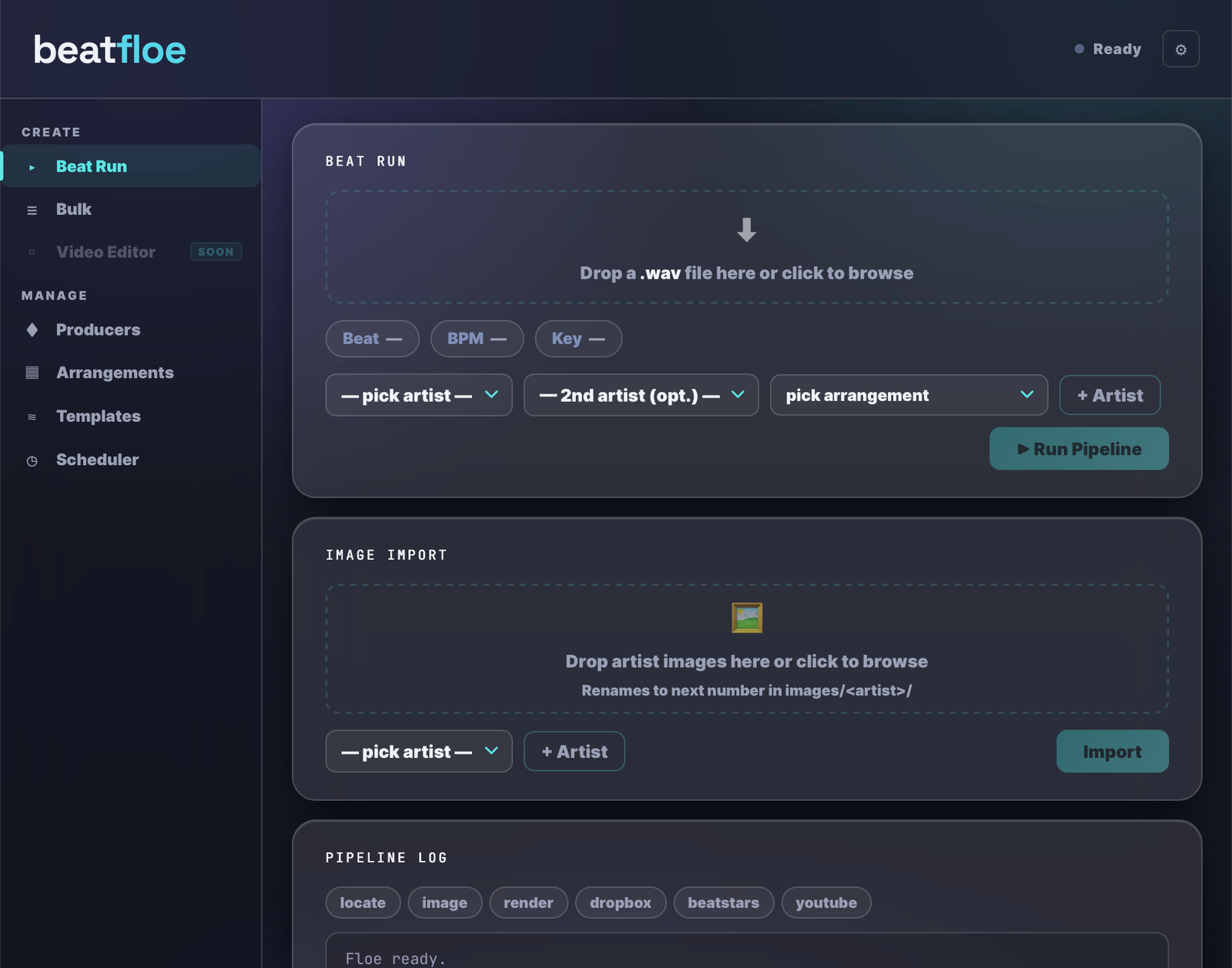 beatfloe app: Beat Run and image import